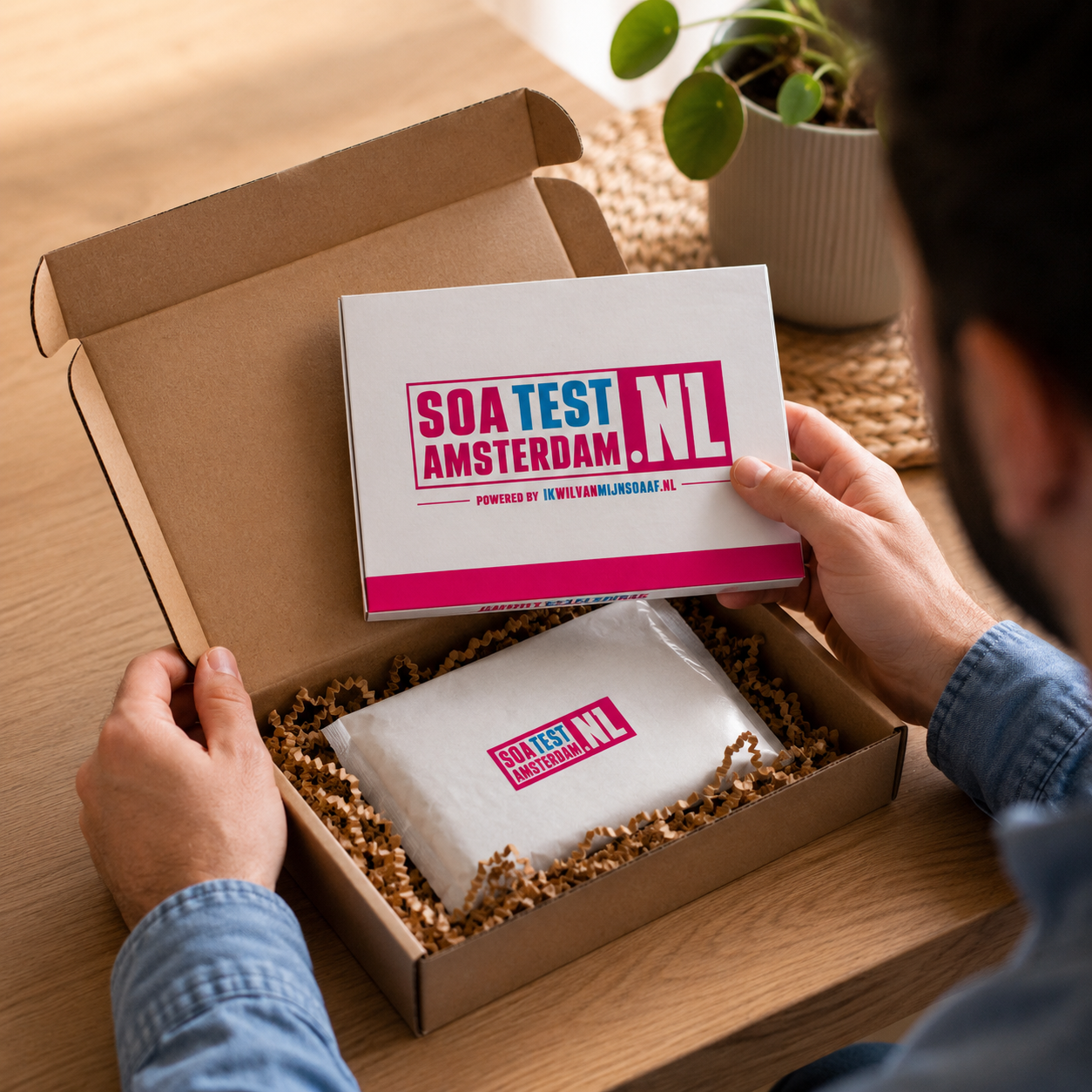 Step 2: unpacking the discreetly delivered STD test at home